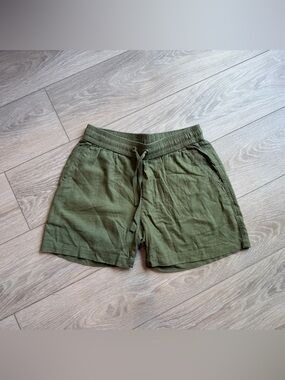 Nautica Women’s XS Olive Green Linen Blend Casual Beach Lounge Shorts